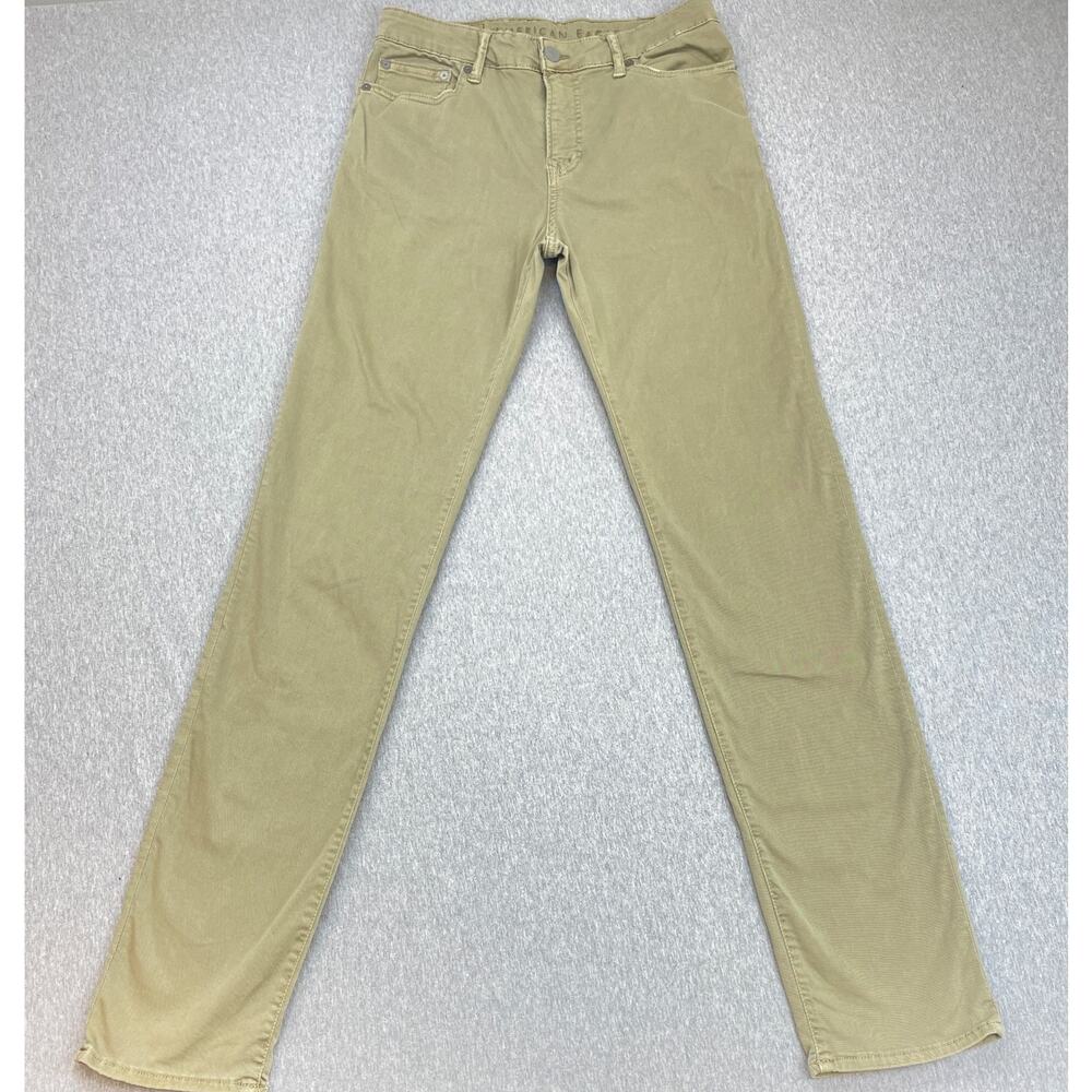 American Eagle Pants Mens 30 x 36 Green Stretch Chino Flat Front Slim Straight